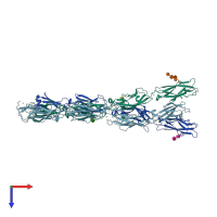 PDB entry 6vfu coloured by chain, top view.
