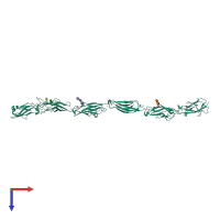 PDB entry 6vg4 coloured by chain, top view.