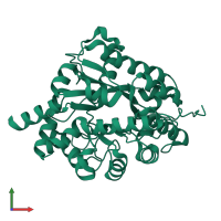 PDB entry 6vgo coloured by chain, front view.