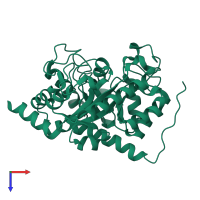 PDB entry 6vgo coloured by chain, top view.