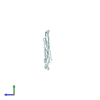 PDB entry 6vhl coloured by chain, side view.