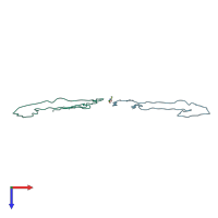PDB entry 6vi3 coloured by chain, top view.