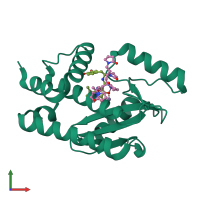 PDB entry 6vjh coloured by chain, front view.