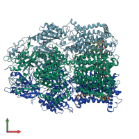 PDB entry 6vks coloured by chain, front view.