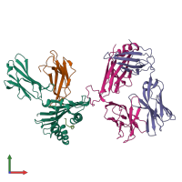 PDB entry 6vma coloured by chain, front view.