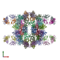 PDB entry 6vmk coloured by chain, front view.