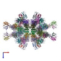 PDB entry 6vmk coloured by chain, top view.