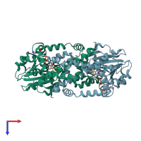 PDB entry 6vo2 coloured by chain, top view.