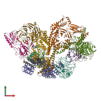 PDB entry 6voa coloured by chain, front view.