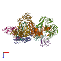 PDB entry 6voa coloured by chain, top view.