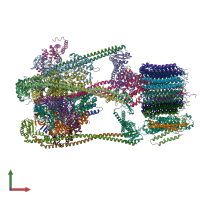 PDB entry 6vq6 coloured by chain, front view.