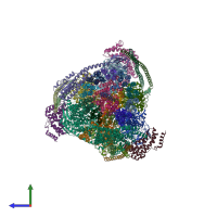 PDB entry 6vq6 coloured by chain, side view.