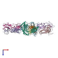 PDB entry 6vqo coloured by chain, top view.