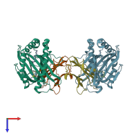 PDB entry 6vqz coloured by chain, top view.