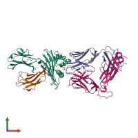 PDB entry 6vrm coloured by chain, front view.
