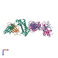 PDB entry 6vrm coloured by chain, top view.