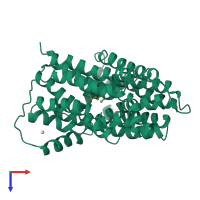PDB entry 6vs2 coloured by chain, top view.