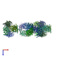 PDB entry 6vsu coloured by chain, top view.