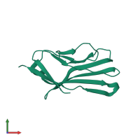 PDB entry 6vsv coloured by chain, front view.