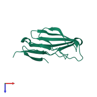 PDB entry 6vsv coloured by chain, top view.