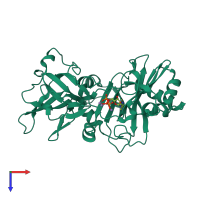 PDB 6vtb coloured by chain and viewed from the top.