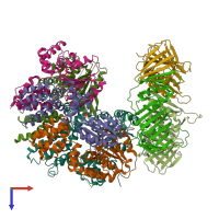 PDB entry 6vvo coloured by chain, top view.