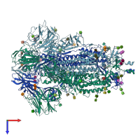 PDB entry 6vxx coloured by chain, top view.