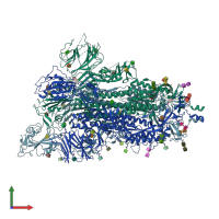 PDB entry 6vyb coloured by chain, front view.