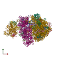 PDB entry 6vys coloured by chain, front view.