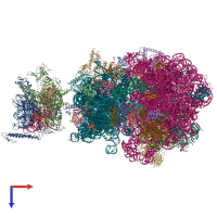 PDB entry 6vyt coloured by chain, top view.
