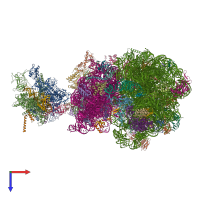 PDB entry 6vyy coloured by chain, top view.