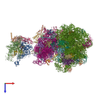 PDB entry 6vz3 coloured by chain, top view.