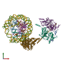 PDB entry 6vz4 coloured by chain, ensemble of 10 models, front view.