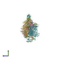 PDB entry 6w1s coloured by chain, side view.