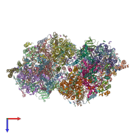 PDB entry 6w1u coloured by chain, top view.