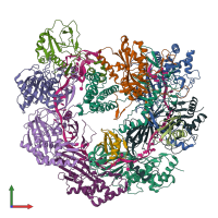 PDB entry 6w1x coloured by chain, front view.