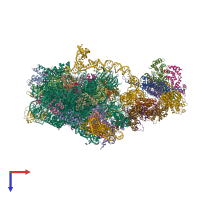 PDB entry 6w2t coloured by chain, top view.