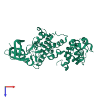 PDB entry 6w3b coloured by chain, top view.