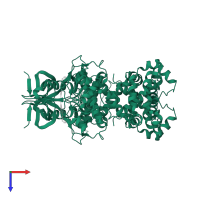 Serine/threonine-protein kinase/endoribonuclease IRE1 in PDB entry 6w3k, assembly 1, top view.