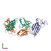 PDB entry 6w41 coloured by chain, front view.