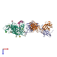 PDB entry 6w4m coloured by chain, top view.
