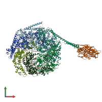 PDB entry 6w6e coloured by chain, front view.