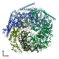 PDB entry 6w6g coloured by chain, front view.