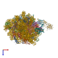 PDB entry 6w6l coloured by chain, top view.