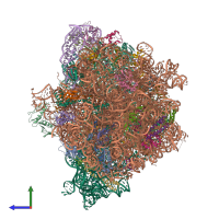 PDB entry 6w6p coloured by chain, side view.