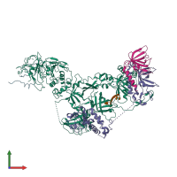 PDB entry 6w6w coloured by chain, front view.