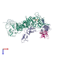 PDB entry 6w6w coloured by chain, top view.