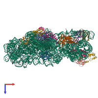 PDB entry 6w77 coloured by chain, top view.