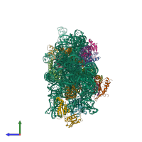 PDB entry 6w7m coloured by chain, side view.