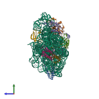 PDB entry 6w7w coloured by chain, side view.